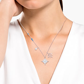 Swarovski Symbolic pendant, Star, White, Rhodium plated - Swarovski, 5511404