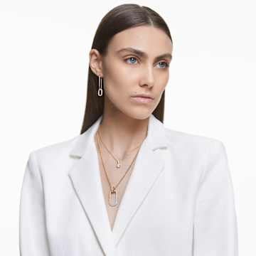 Přívěsek Solitaire, Kulatý výbrus, Bílá, Pokoveno ve zlatém odstínu - Swarovski, 5511557