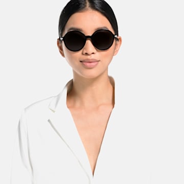 Swarovski sunglasses, Round shape, SK264-01B, Black - Swarovski, 5512851