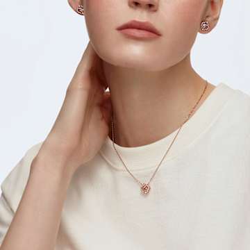 Swarovski Sparkling Dance set, Mixed cuts, Clover, Pink, Rose gold-tone plated - Swarovski, 5516488