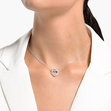 Swarovski Infinity 项链, 心形, 白色, 混合金属润饰 - Swarovski, 5518868
