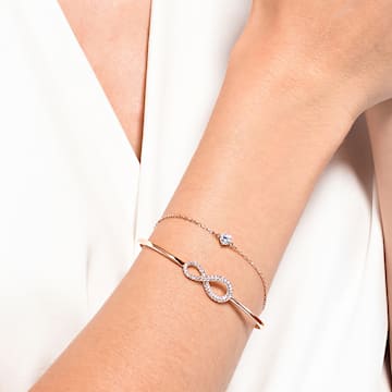 Swarovski Infinity armband, Infinity, Wit, Roségoudkleurige toplaag - Swarovski, 5518871
