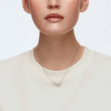 Swarovski Infinity 項鏈, Infinity, 白色, 鍍白金色 - Swarovski, 5520576