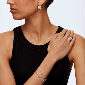 Swarovski Infinity bangle, Infinity, White, Rhodium plated - Swarovski, 5520584
