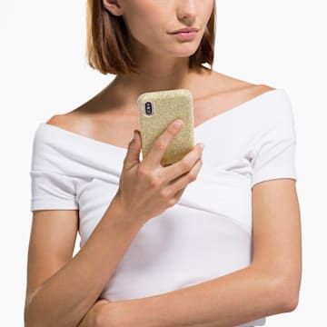 High Smartphone Case with Bumper, iPhone® X/XS, Gold tone - Swarovski, 5522086