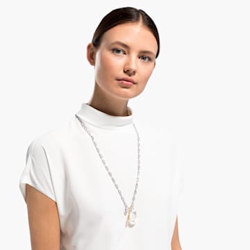 Collar So Cool Cluster, Blanco, Combinación de acabados metálicos - Swarovski, 5522875