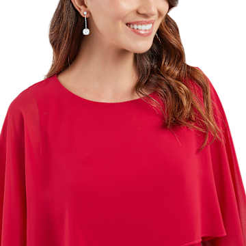Lattitude drop earrings, White, Rhodium plated - Swarovski, 5528513