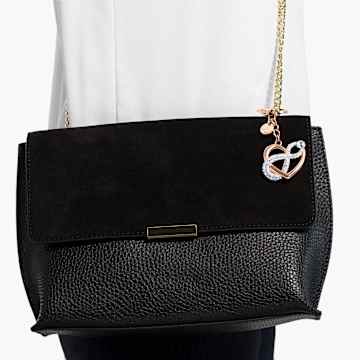 Infinite bag charm, Infinity and heart, White, Mixed metal finish - Swarovski, 5530885