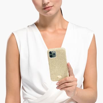 High smartphone case , iPhone® 11 Pro, Gold tone - Swarovski, 5533961