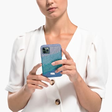 Crystalgram smartphone case with bumper, iPhone® 11 Pro Max, Blue - Swarovski, 5533965