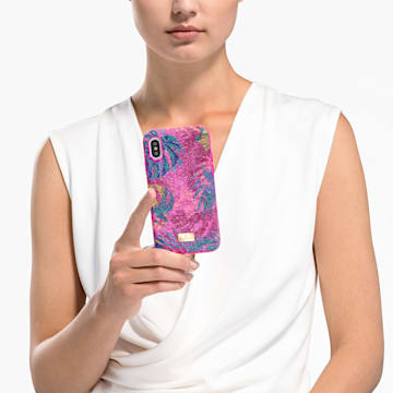 Tropical smartphone case, Leaf, iPhone® XS Max, Multicoloured - Swarovski, 5533971