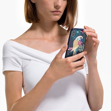 Tropical smartphone case, Parrot, iPhone® XS Max, Multicolored - Swarovski, 5533973
