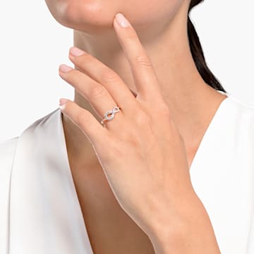 Prsten Swarovski Infinity, Infinity, Bílá, Pokoveno v růžovozlatém odstínu - Swarovski, 5535400