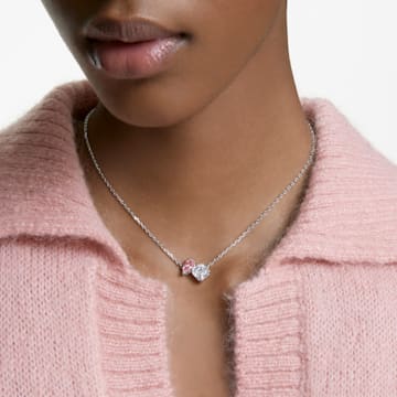Attract Soul necklace, Pink, Rhodium plated - Swarovski, 5537895