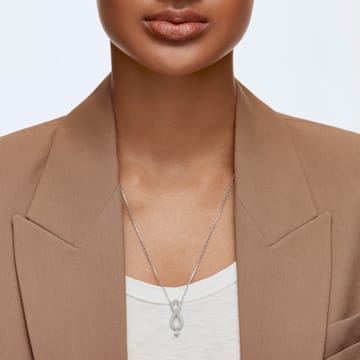 Swarovski Infinity necklace, Infinity, White, Rhodium plated - Swarovski, 5537966
