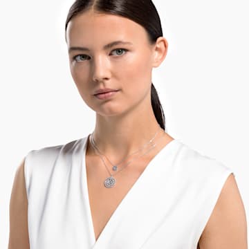 Swarovski Symbolic necklace, Mandala, White, Rhodium plated - Swarovski, 5541987