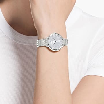 Crystalline Chic horloge, Swiss Made, Metalen armband, Zilverkleurig, Roestvrij staal - Swarovski, 5544583
