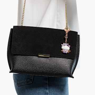 Zodiac bag charm, Ox, Purple, Rose gold-tone plated - Swarovski, 5552795