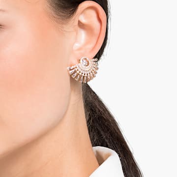 swarovski pierced sparkling dial plated tone earrings dance gray rose gold previous