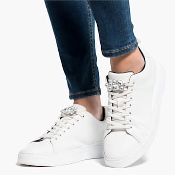 Swarovski Shoe Clips, White, Rhodium plated - Swarovski, 5559823