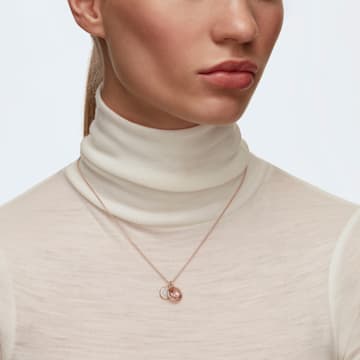 Tahlia pendant, Round, Pink, Rose gold-tone plated - Swarovski, 5564908