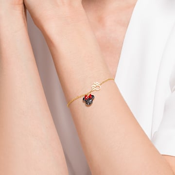 Minnie bracelet, Black, Gold-tone plated - Swarovski, 5566690