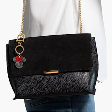 Minnie bag charm, Black, Gold-tone plated - Swarovski, 5572567