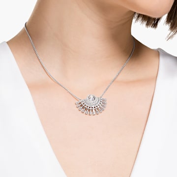 Swarovski Sparkling Dance necklace, Medium, White, Rhodium plated - Swarovski, 5573694