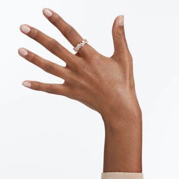 Vittore ring, Pear cut, White, Rose gold-tone plated - Swarovski, 5585425