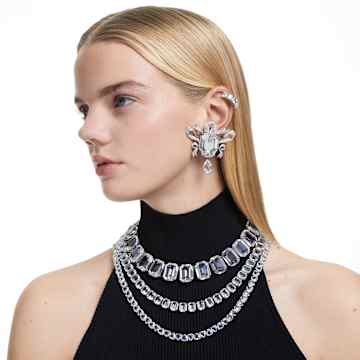 สร้อยคอ Millenia, คริสตัลขนาดใหญ, เจียระไนทรงแปดเหลี่ยม, ขาว, เคลือบโรเดียม - Swarovski, 5599149