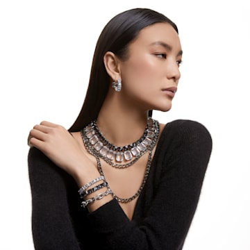 Millenia necklace, Oversized crystals, Octagon cut, White, Rhodium plated - Swarovski, 5599149