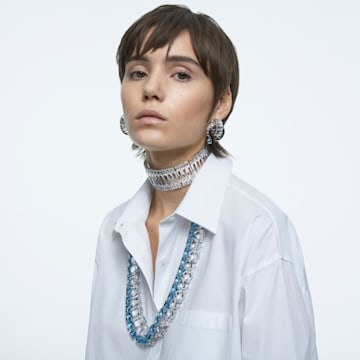 Millenia Halskette, Übergroße Kristalle, Trilliant-Schliff, Weiß, Rhodiniert - Swarovski, 5599167