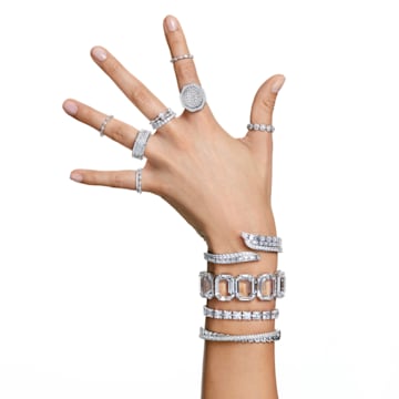 Millenia 手链, 超大仿水晶, 八角形切割, 白色, 镀铑 - Swarovski, 5599192