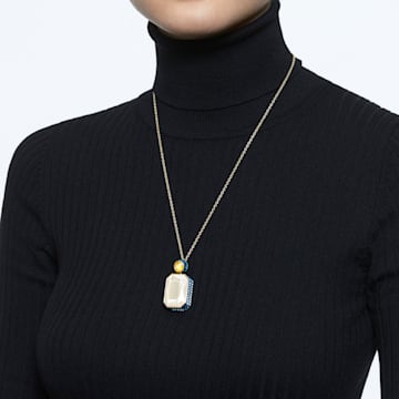 Orbita necklace, Octagon cut, Multicolored, Gold-tone plated - Swarovski, 5600516
