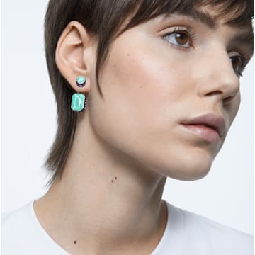 Orbita earrings, Asymmetrical, Multicoloured, Gold-tone plated - Swarovski, 5600519