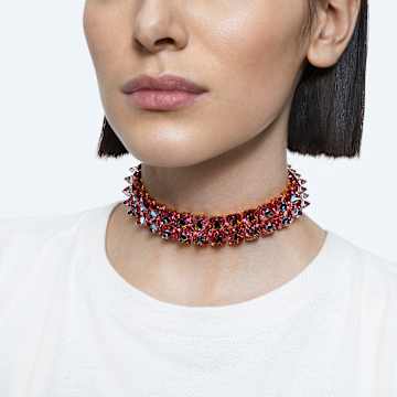Ortyx Halsband, Pyramidenschliff, Rosa, Goldlegierungsschicht - Swarovski, 5600620