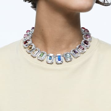 Chroma 束颈项链, 超大仿水晶, 流光溢彩, 镀铑 - Swarovski, 5600626