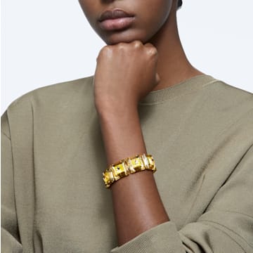 Chroma 手链, 枕形切割, 金色, 镀金色调 - Swarovski, 5600669