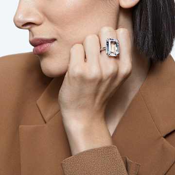 Mesmera Cocktailring, Oktagon-Schliff, Weiß, Rhodiniert - Swarovski, 5600855