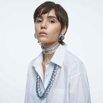 Ovratnica Hyperbola, Pravokotni rez, Bela, Prevleka iz rodija - Swarovski, 5601035