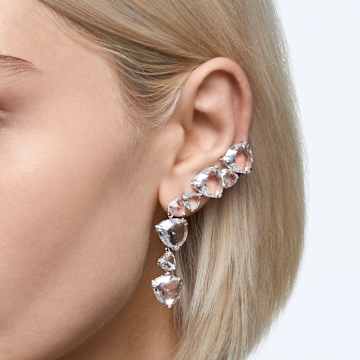 Millenia Ohrspange, Set (3), Asymmetrisches Design, Weiß, Rhodiniert - Swarovski, 5602846