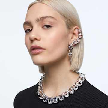 Ozdoba ucha Millenia, Sada (3), Asymetrický design, Bílá, Pokoveno rhodiem - Swarovski, 5602846