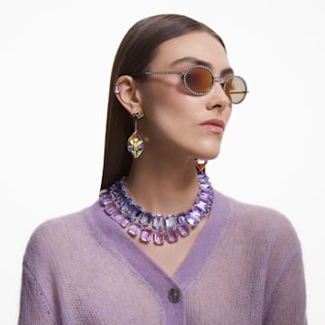 Millenia 项链, 八角形切割, 紫色, 镀铑 - Swarovski, 5609701