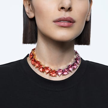 Millenia necklace, Oversized crystals, Trilliant cut, Multicoloured, Gold-tone plated - Swarovski, 5609709