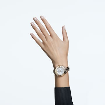 Octea Lux Sport watch, Metal bracelet, Champagne gold-tone finish - Swarovski, 5610517