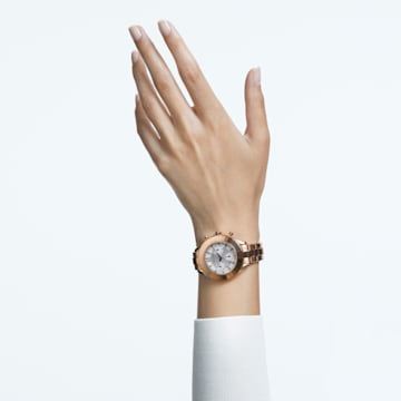 Octea Lux Sport 腕表, 瑞士制造, 金属手链, 玫瑰金色调, 玫瑰金色调润饰 - Swarovski, 5612194