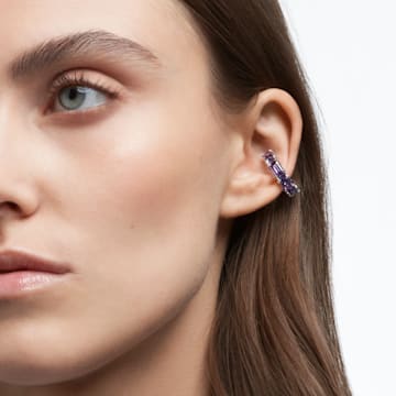 Cercei ear cuff Millenia, Unic, Tăietură octogonală, Mov, Placat cu rodiu - Swarovski, 5612669