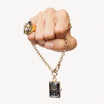 Bague cocktail Numina, Taille octogonale, Gris, Placage de ton or - Swarovski, 5613546