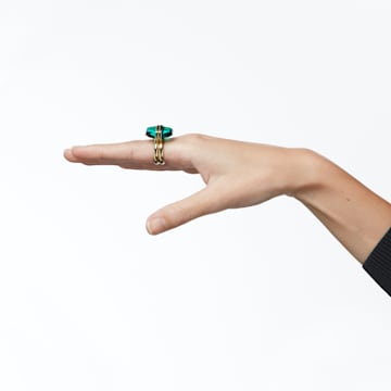 Δαχτυλίδι Lucent, Μαγνητικό κούμπωμα, Πράσινο, Επιμετάλλωση σε χρυσαφί τόνο - Swarovski, 5613551