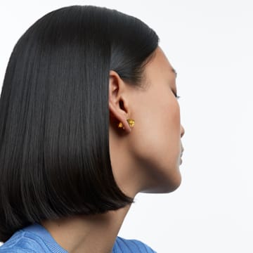 Pendiente ear cuff Lucent, Individual, Cierre magnético, Amarillo, Baño tono oro - Swarovski, 5613552